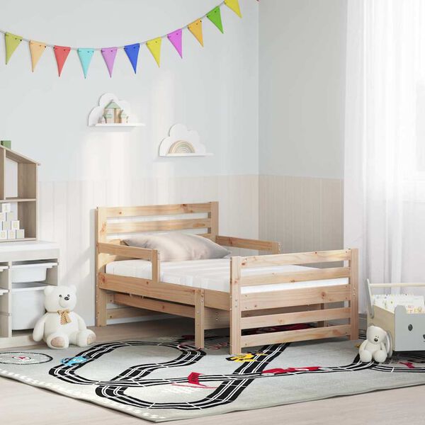 vidaXL Sengestel med madras Brun 80 x 200 cm Massiv fyrretr&aelig;