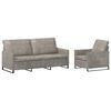 vidaXL Sofa S&aelig;t 2 pcs Lysegr&aring; Faux suedestof