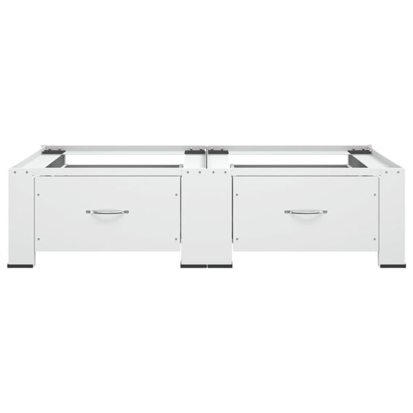 vidaXL dobbelt sokkel m. skuffer til vaskemaskine og tørretumbler hvid