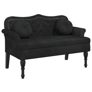 vidaXL b&aelig;nk med hynder sort 120,5x65x75 cm fl&oslash;jl