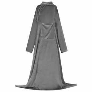 vidaXL Tæppe-hoodie Mørkegrå Flannel