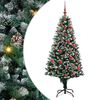 vidaXL Kunstigt juletr&aelig; med stativ Gr&oslash;n 150 cm PVC og St&aring;l og Plastik