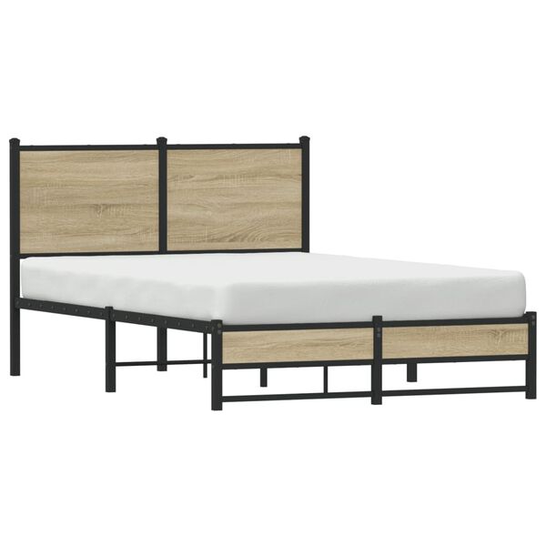 vidaXL sengeramme uden madras 120x190 cm metal sonoma-eg