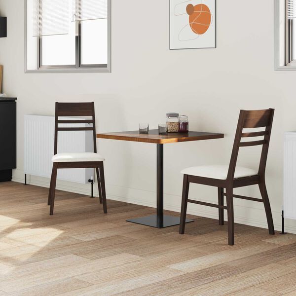 vidaXL Spisestole 2 pcs Lys Brun 43 x 54 x 89 cm Massiv Gummitr&aelig;