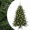 vidaXL Kunstigt juletr&aelig; med julekugle 120 cm 150 LED'er Varm hvid