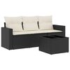 vidaXL sofas&aelig;t til haven 4 dele med hynder polyrattan sort
