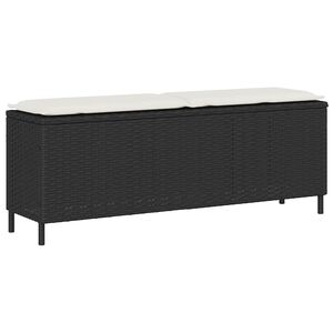 vidaXL haveb&aelig;nk med hynde 110x30x40,5 cm polyrattan sort
