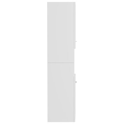 vidaXL badeværelsesskab 30x30x130 cm spånplade hvid højglans