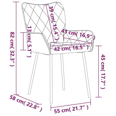 vidaXL spisebordsstole 2 stk. stof sort