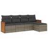 vidaXL sofas&aelig;t 5 dele med hynder polyrattan gr&aring;