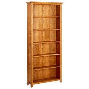 vidaXL bogreol 80x22,5x180 cm 6 hylder massivt egetr&aelig;