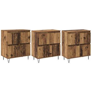vidaXL Sideboards 3 pcs Gammelt tr&aelig; 180 x 35 x 70 cm Konstrueret tr&aelig;