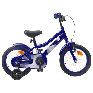 vidaXL B&oslash;rnecykel 14 tommer anbefalet til 3-5 &aring;r gammel M&oslash;rk bl&aring;