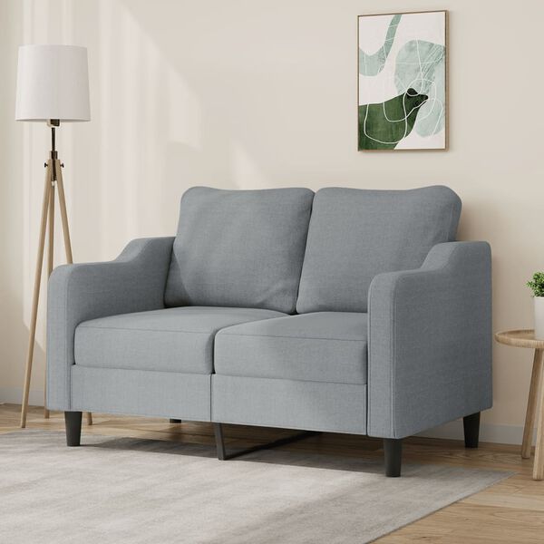 vidaXL 2-personers sofa 120 cm stof lysegr&aring;