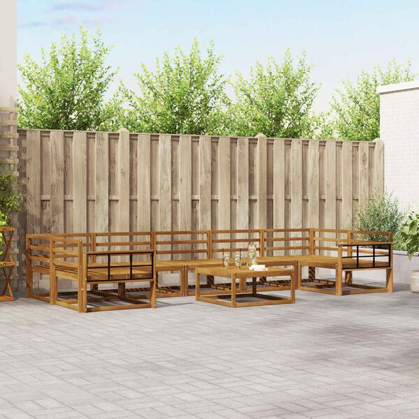 vidaXL Udend&oslash;rs sofagruppe 8 pcs Naturfarvet Massivt Akacietr&aelig;