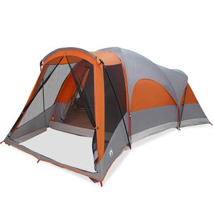 vidaXL 8-personers campingtelt vandt&aelig;t gr&aring; og orange