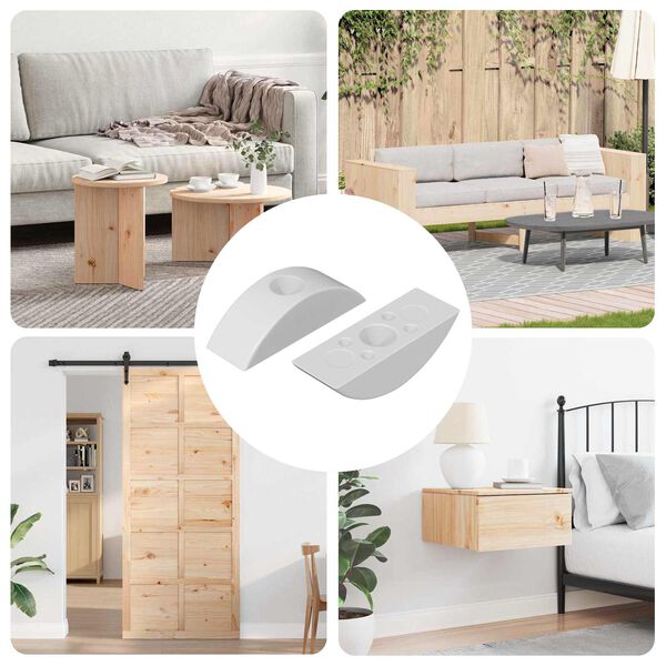 vidaXL Halvm&aring;ne Skive 2 pcs Hvid M6 PP