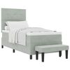 vidaXL Box spring seng med hovedg&aelig;rde Lysegr&aring; 200 x 100 cm Fl&oslash;jl