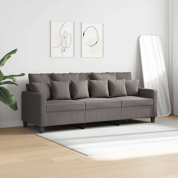vidaXL 3-personers sofa 180 cm stof gr&aring;brun