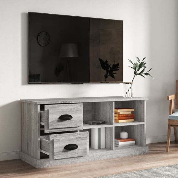 vidaXL tv-bord 102x35,5x47,5 cm konstrueret træ grå sonoma-eg