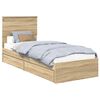 vidaXL Opbevaringsseng Justerbar Sonoma eg 75 x 190 cm Konstrueret tr&aelig;