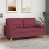 vidaXL 2-personers sofa med pyntepuder 140 cm stof vinr&oslash;d