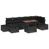 vidaXL Havesofa S&aelig;t 8 stk. Sort polyrattan