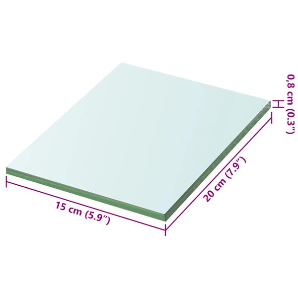 vidaXL hylde glaspanel klar 20x15 cm