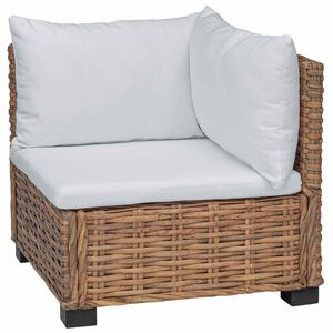 vidaXL Hj&oslash;rnesofa med puder GENDT Naturlig rattan Naturfarvet