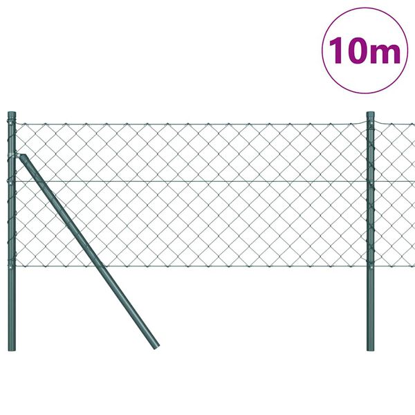 vidaXL Hegnspæl Grøn 10 x 0,8 m (60 x 60 mm mesh) Stål og PVC