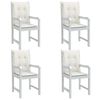 vidaXL stolehynder med lav ryg 4 stk. 100x50x4 cm stof cremefarvet