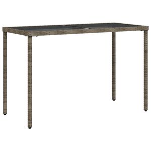 vidaXL havebord med glastop 115x54x74 cm polyrattan gr&aring;