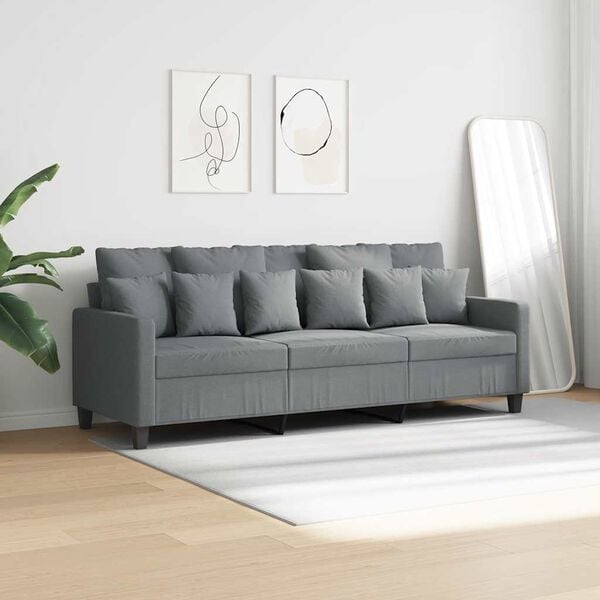 vidaXL 3-personers sofa 180 cm stof lysegr&aring;