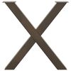 vidaXL spisebordsben X-formet 2 stk. naturst&aring;l 80x(72-73) cm st&aring;l