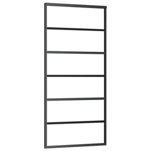 vidaXL skyded&oslash;r 90x205 cm sikkerhedsglas og aluminium sort