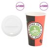 vidaXL kaffekopper af papir med l&aring;g 1000 stk. 16oz 400ml
