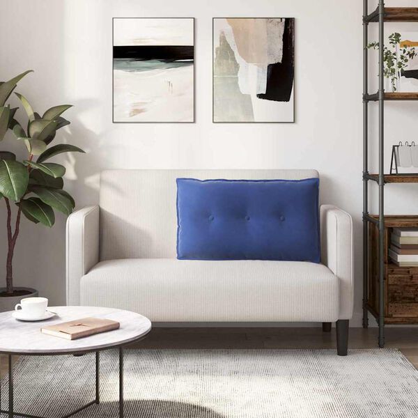 vidaXL Rygpude Politi bl&aring; 80 x 50 cm Velourstof