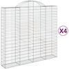 vidaXL buede gabionkurve 4 stk. 200x50x180/200 cm galvaniseret jern