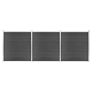 vidaXL hegnspanels&aelig;t 526x186 cm WPC sort