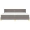 vidaXL Box spring seng med madras Gr&aring;brun 200 x 200 cm Polyester