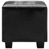 vidaXL lænestol med fodskammel kunstlæder sort