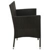 vidaXL 3-personers havesofa med hynde polyrattan sort
