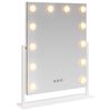 vidaXL LED Makeup Spejl Hvid 44 x 10 x 53 cm Glas og St&aring;l