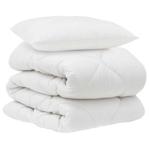 vidaXL Dyne med pude 2 pcs Hvid Microfiber