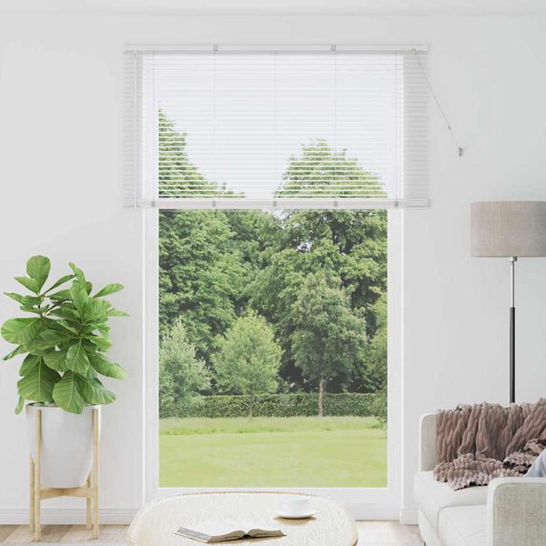 vidaXL Vindues Blind med gardiner Hvid Aluminium