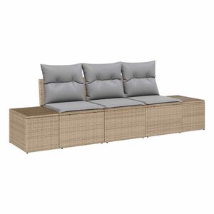 vidaXL Havesofa S&aelig;t 3 stk. Beige og lys gr&aring; polyrattan
