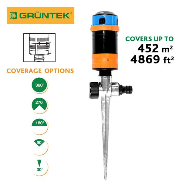 GRÜNTEK cirkulær sprinkler med 4 mønstre 452 m²