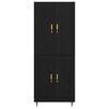 vidaXL Highboard Sort eg 69,5 x 34 x 180 cm Konstrueret tr&aelig;