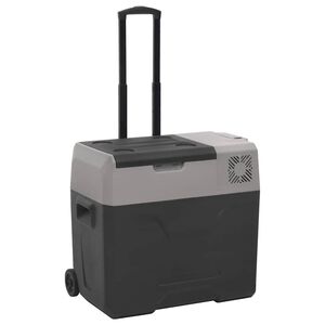 vidaXL k&oslash;leboks med hjul og h&aring;ndtag 40 l polypropylen sort og gr&aring;
