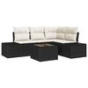 vidaXL Havesofa Sæt 5 pcs Sort polyrattan